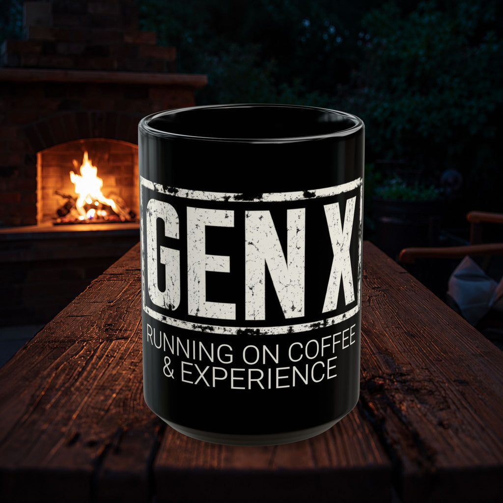 Coffee Mug — "Gen X - Running On Coffee & Experience" Ceramic Mug