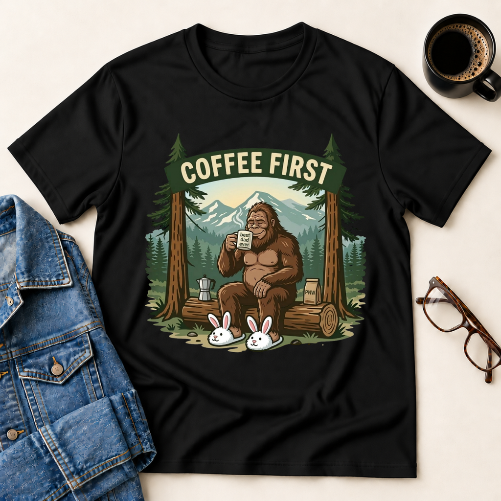 Bigfoot - Coffee First - T-Shirt