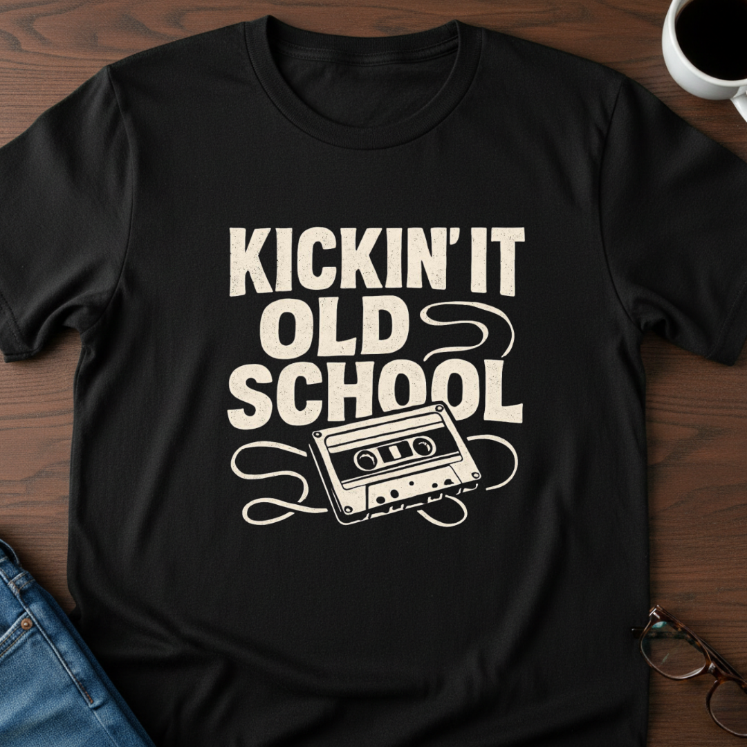 Kickin' It Old School - Cassette Style T-Shirt