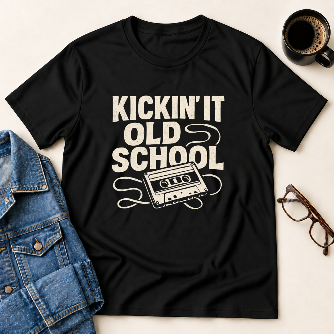 Kickin' It Old School - Cassette Style T-Shirt