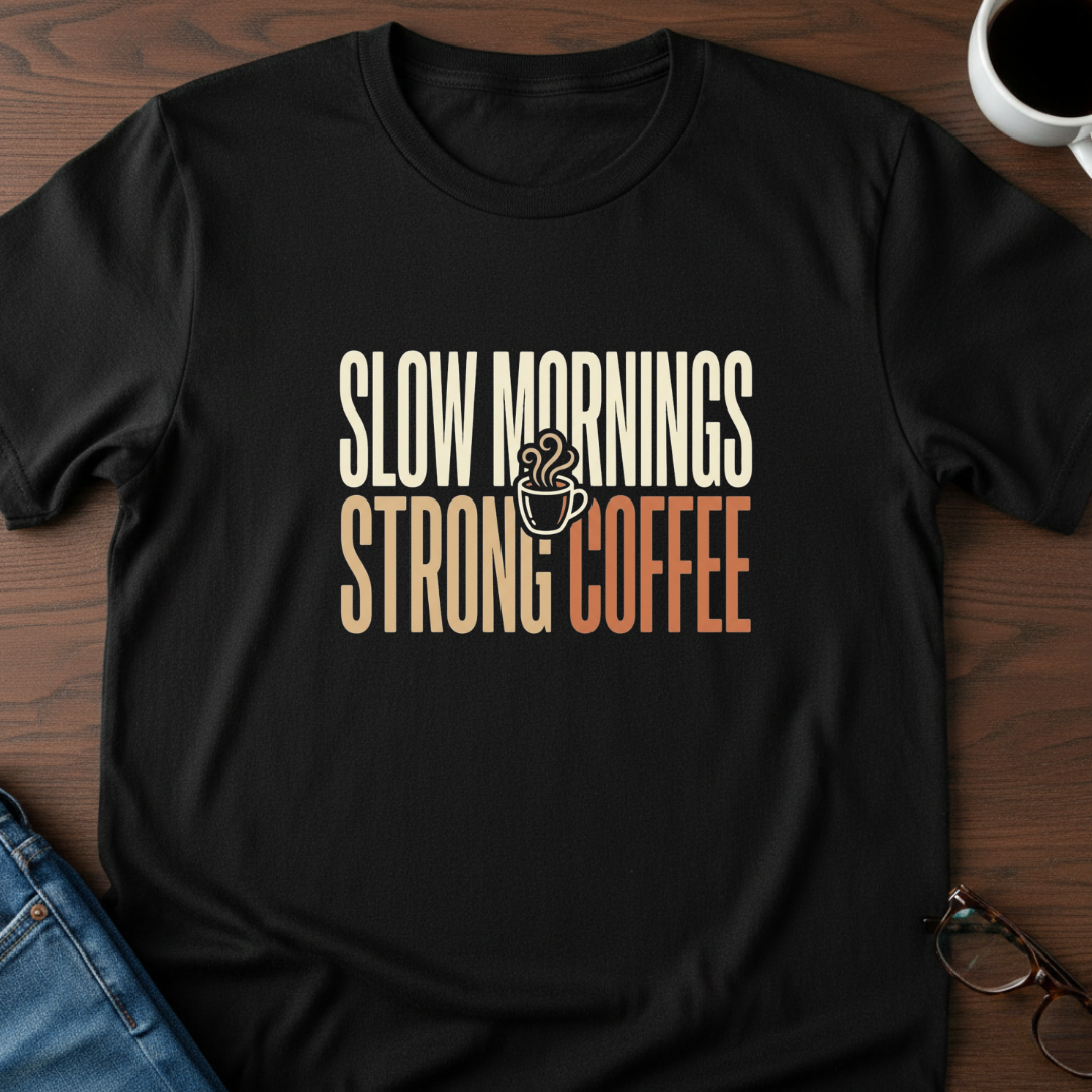 Slow Mornings - Strong Coffee T-Shirt