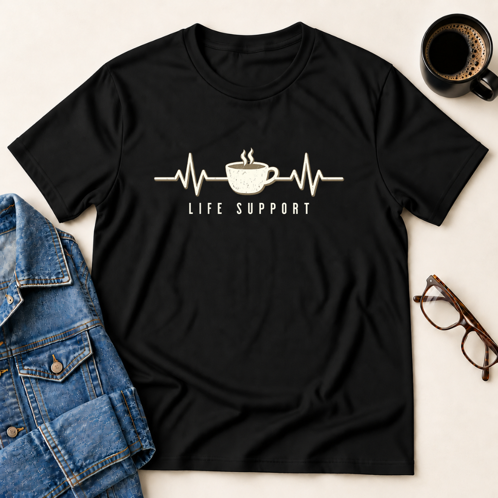 Coffee Heartbeat - Life Support T-Shirt
