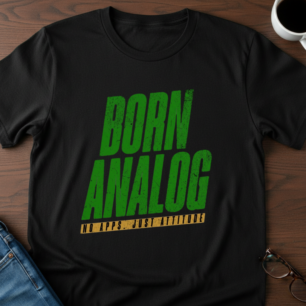 Born Analog - No Apps. Just Attitude T-Shirt
