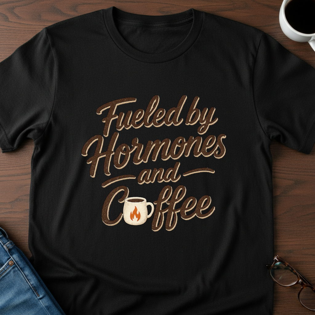 Fueled By Hormones & Coffee - T-Shirt