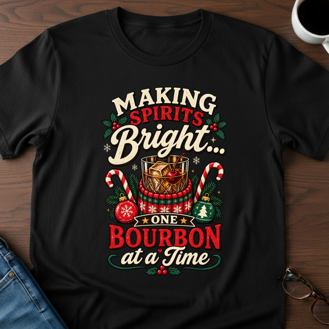 Making Spirits Bright One Bourbon At A Time T-Shirt