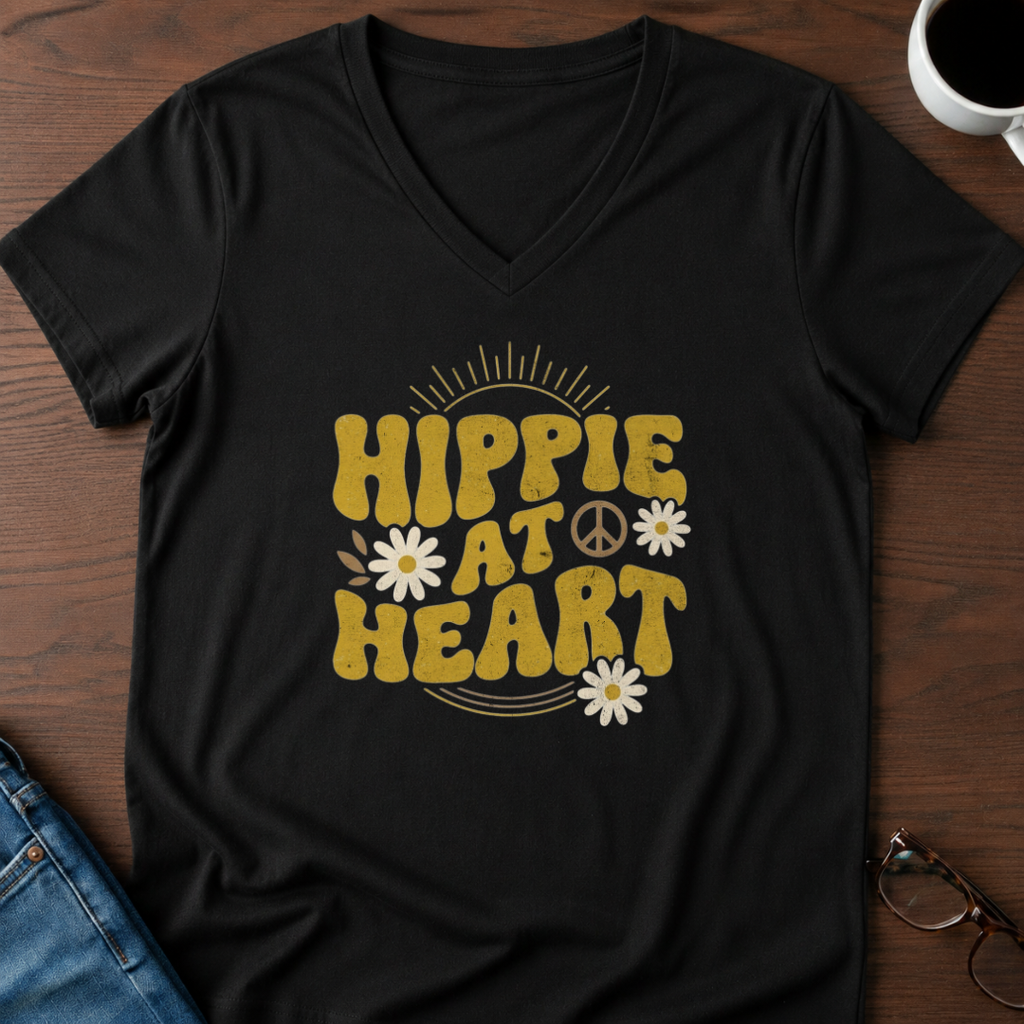 Hippie At Heart V-Neck Tee