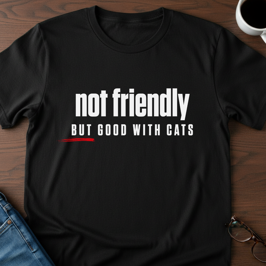 Not Friendly, But Good With Cats T-Shirt