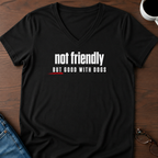 Not Friendly, But Good With Dogs V-Neck Tee