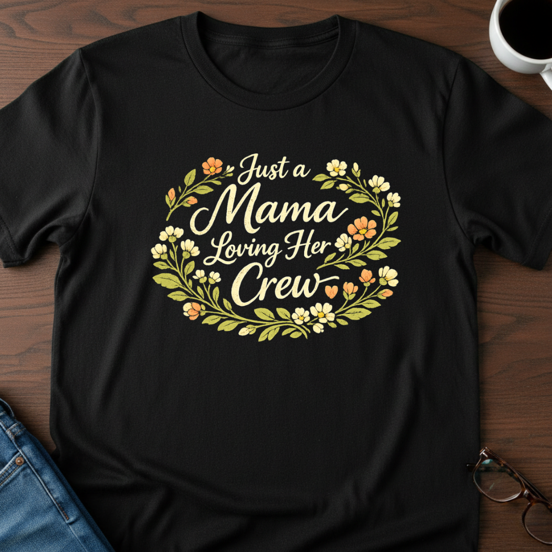 Just A Mama Loving Her Crew T-Shirt