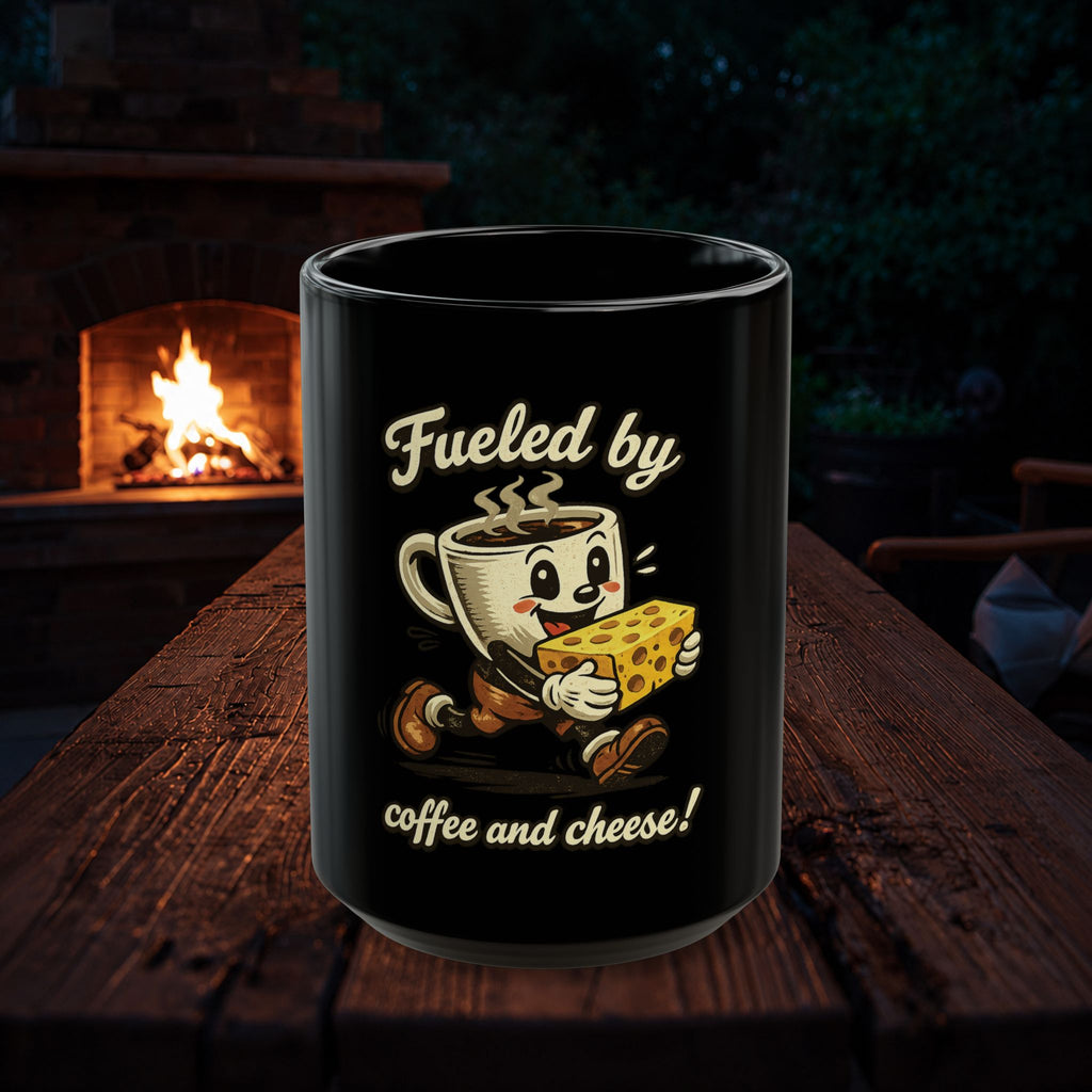 Coffee Mug — "Fueled By Coffee & Cheese" Ceramic Mug