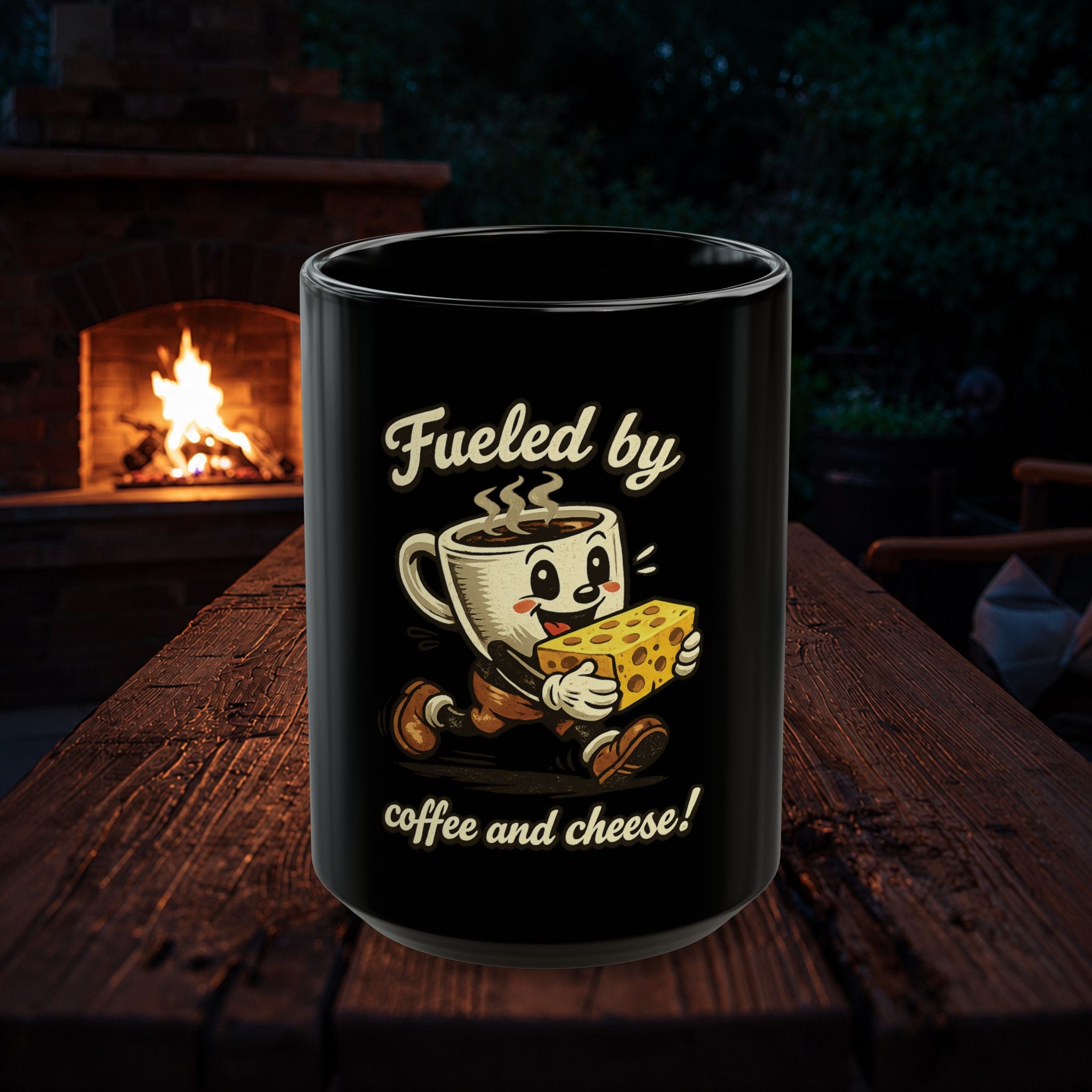 Coffee Mug — "Fueled By Coffee & Cheese" Ceramic Mug