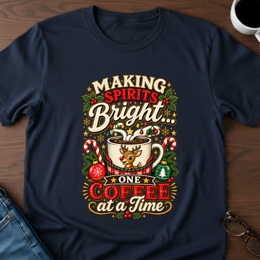 Making Spirits Bright One Coffee At A Time T-Shirt