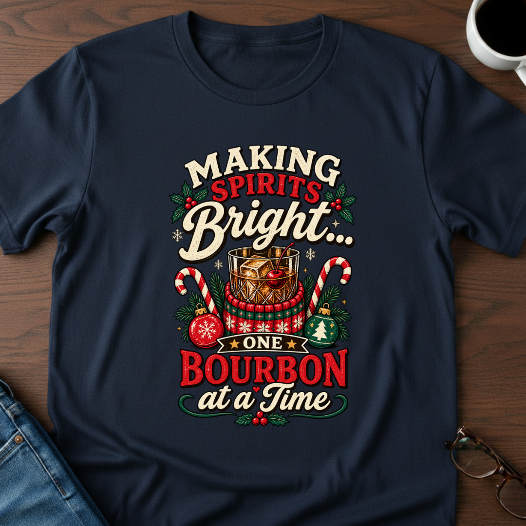 Making Spirits Bright One Bourbon At A Time T-Shirt