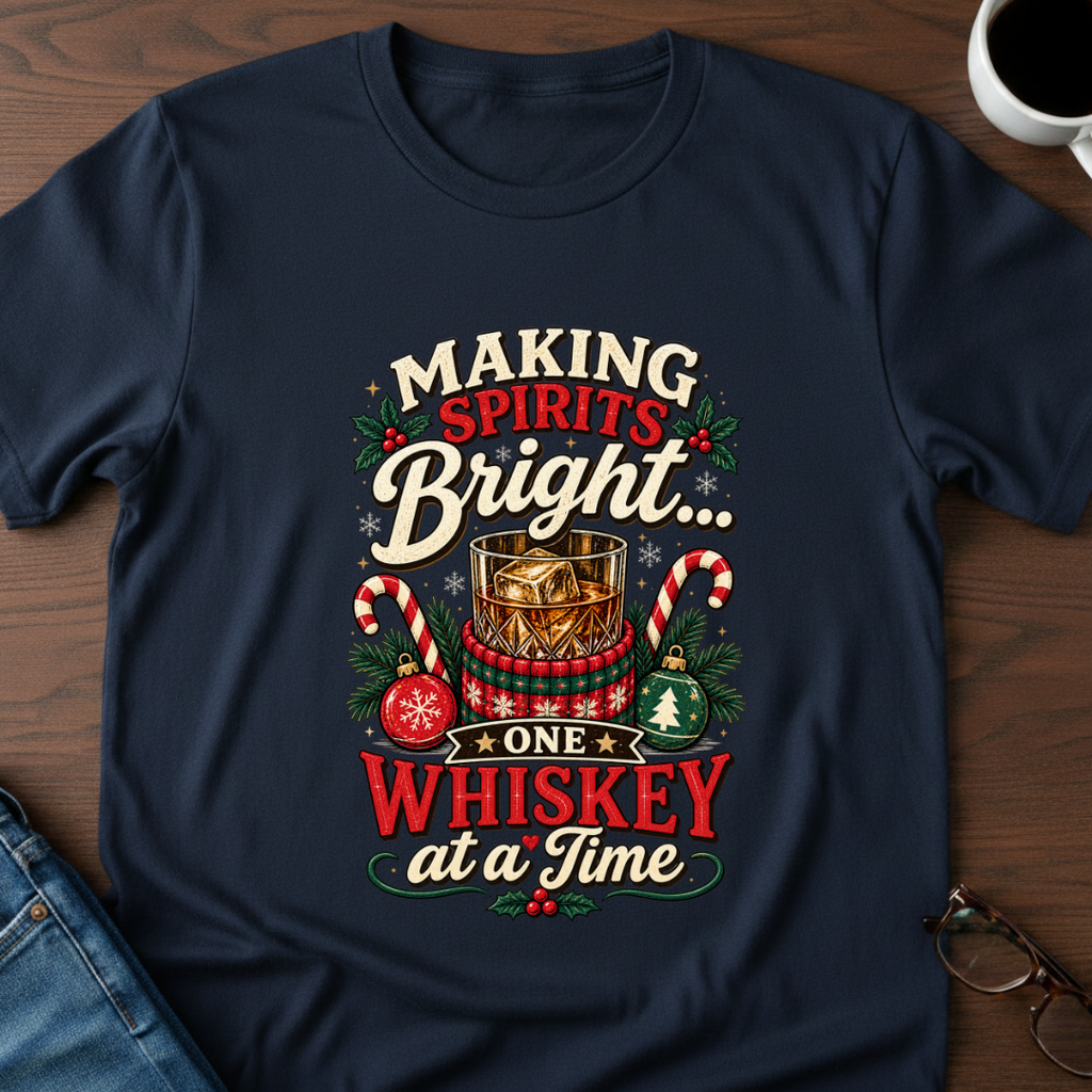 Making Spirits Bright One Whiskey At A Time T-Shirt