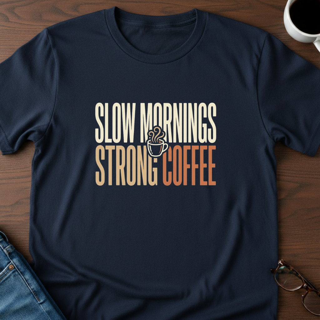 Slow Mornings - Strong Coffee T-Shirt