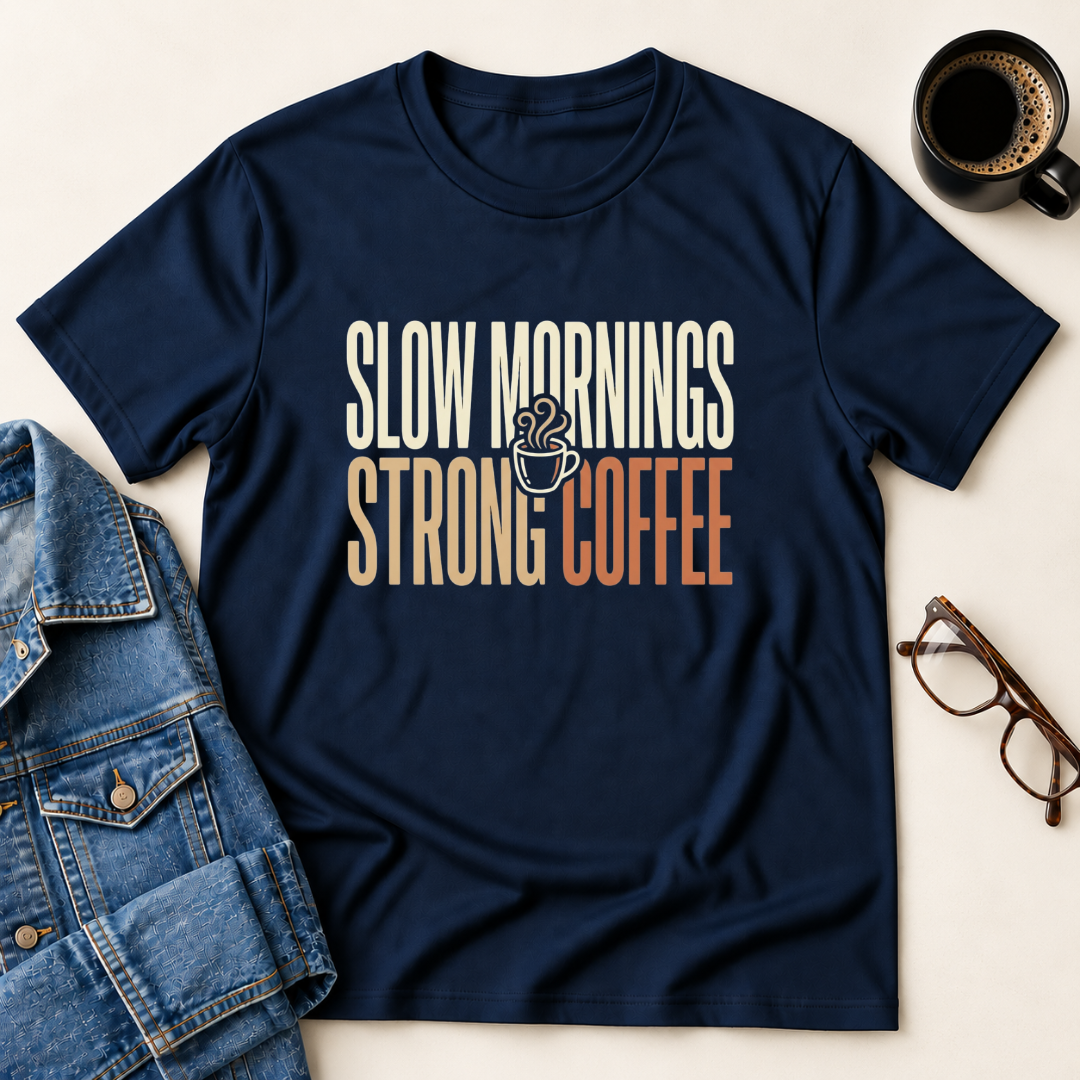 Slow Mornings - Strong Coffee T-Shirt