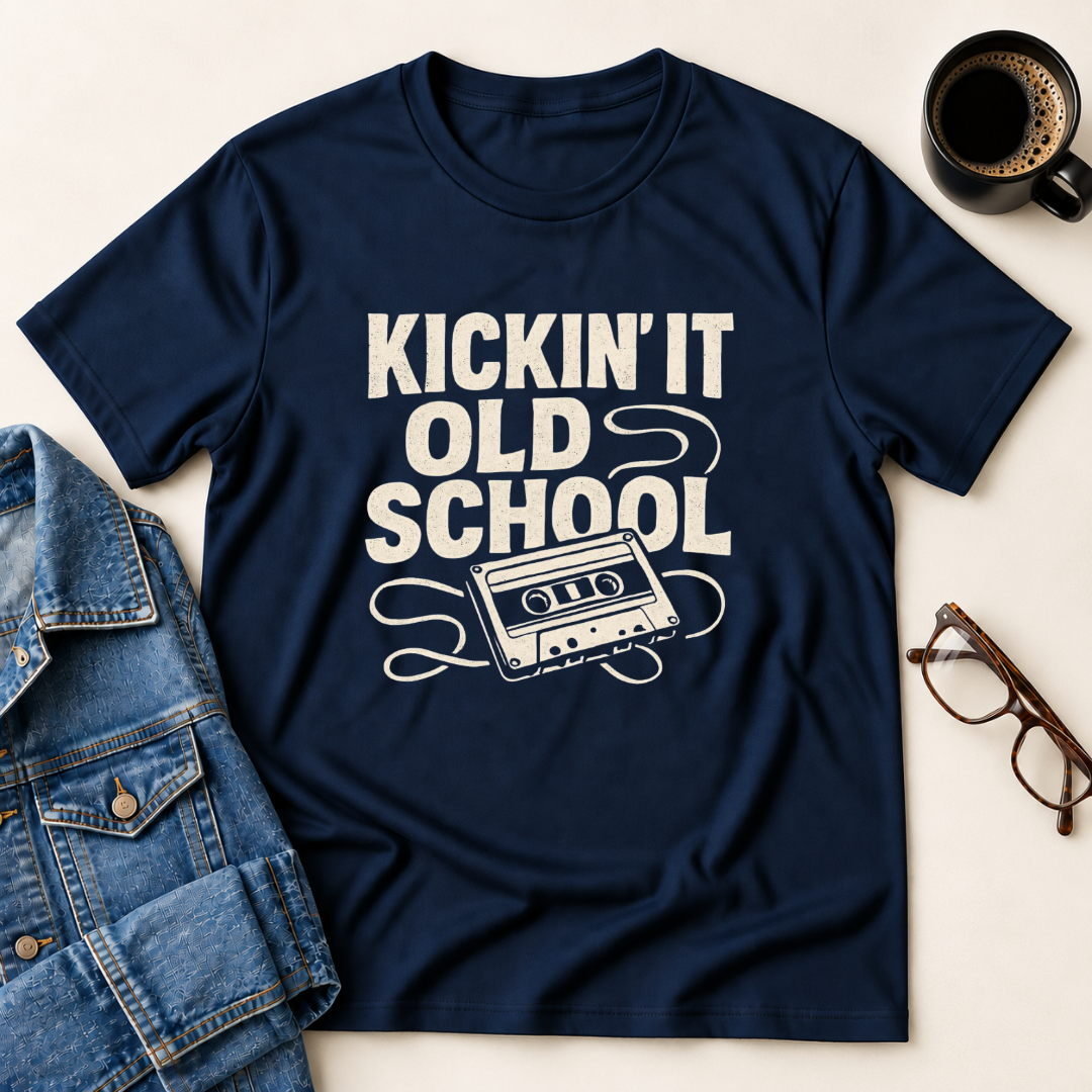 Kickin' It Old School - Cassette Style T-Shirt