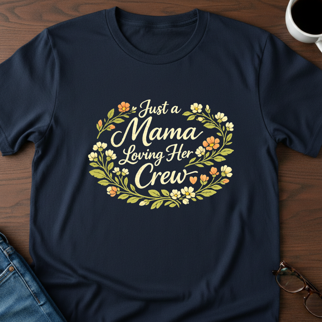 Just A Mama Loving Her Crew T-Shirt