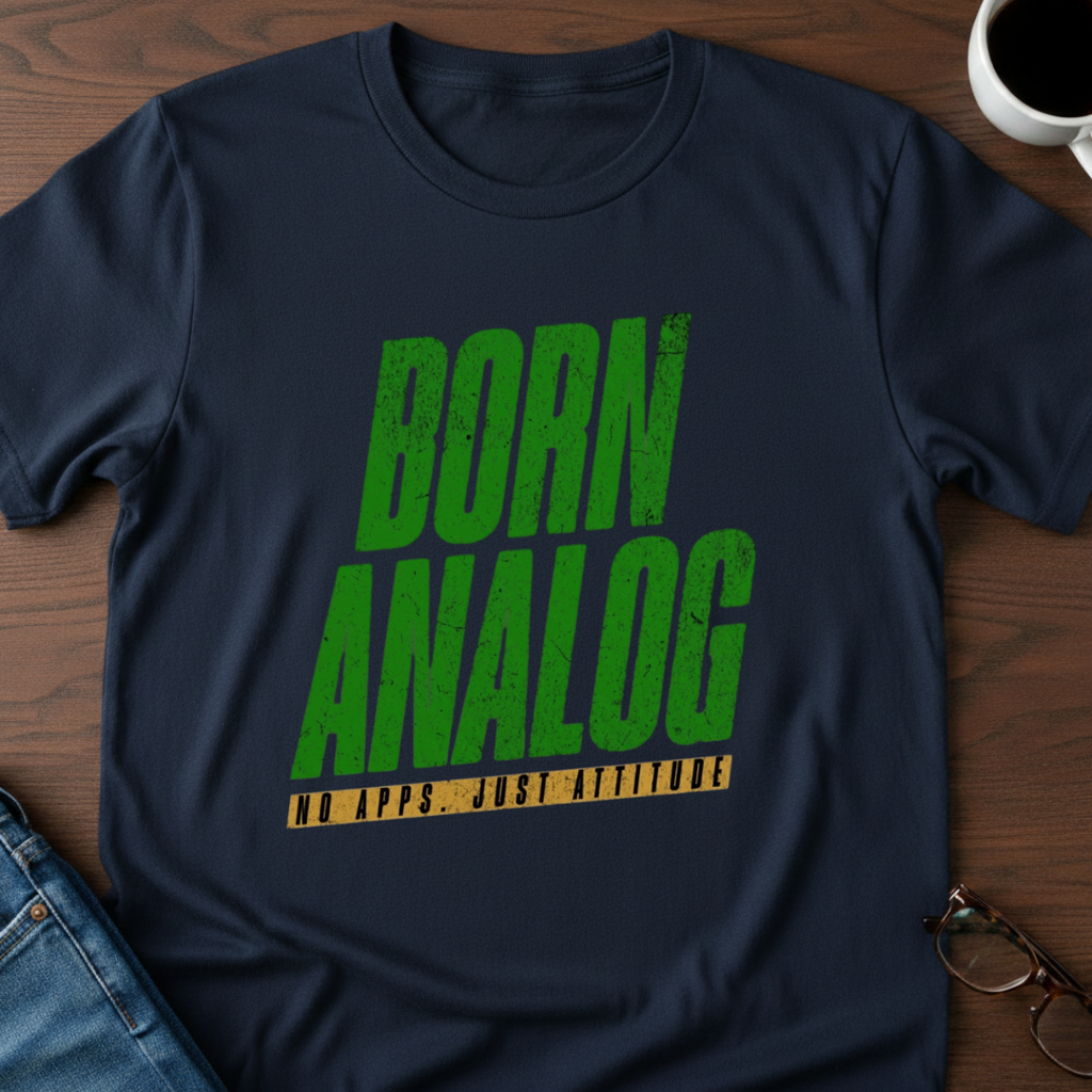 Born Analog - No Apps. Just Attitude T-Shirt