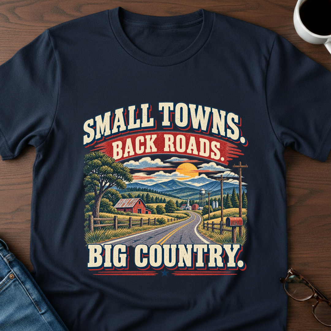 Small Towns, Back Roads, Big Country T-Shirt