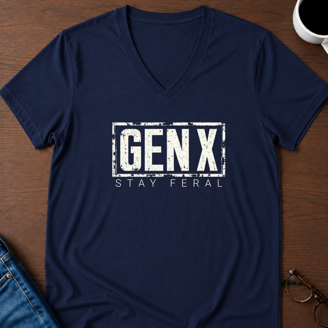 Gen X - Stay Feral V-Neck Tee