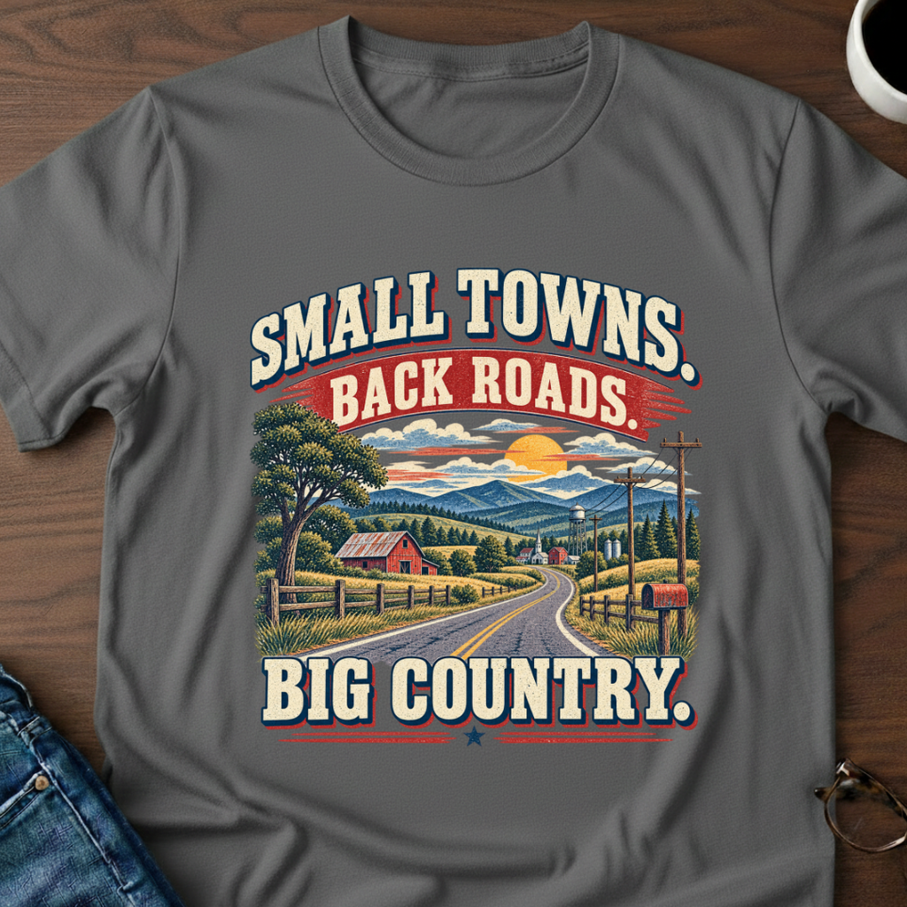 Small Towns, Back Roads, Big Country T-Shirt