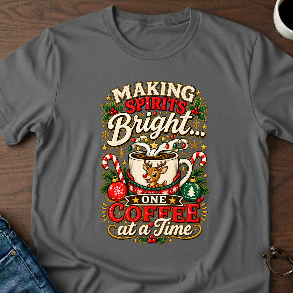 Making Spirits Bright One Coffee At A Time T-Shirt