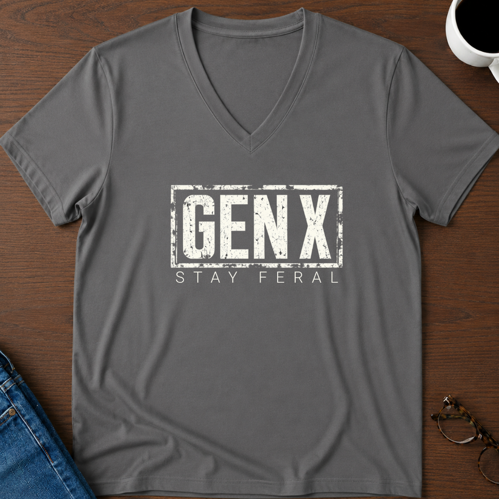 Gen X - Stay Feral V-Neck Tee