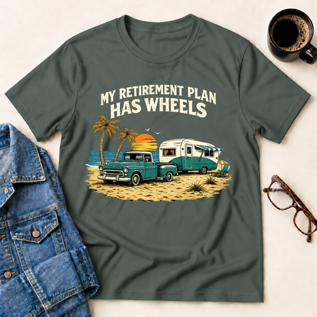 My Retirement Plan Has Wheels - Beach T-Shirt