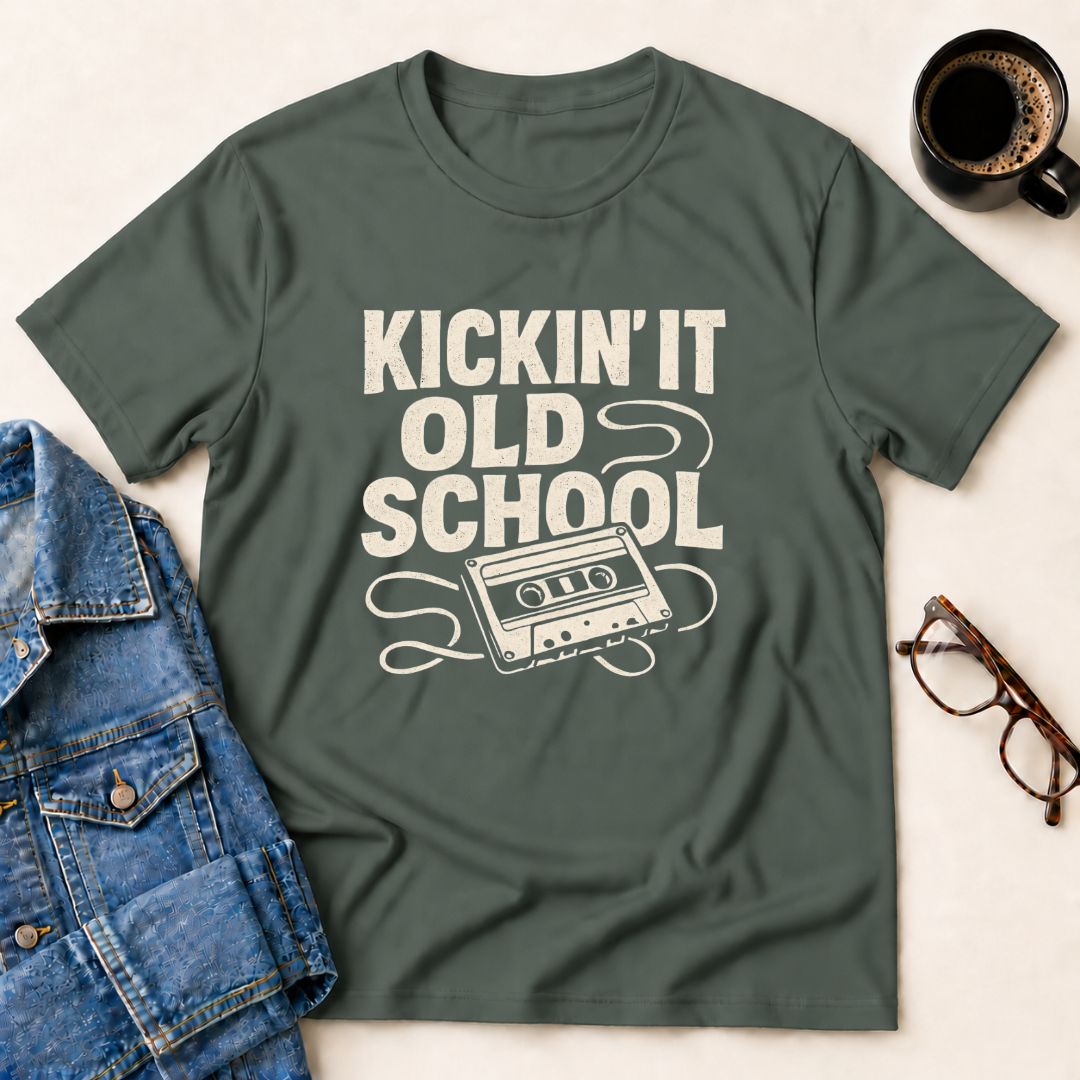 Kickin' It Old School - Cassette Style T-Shirt