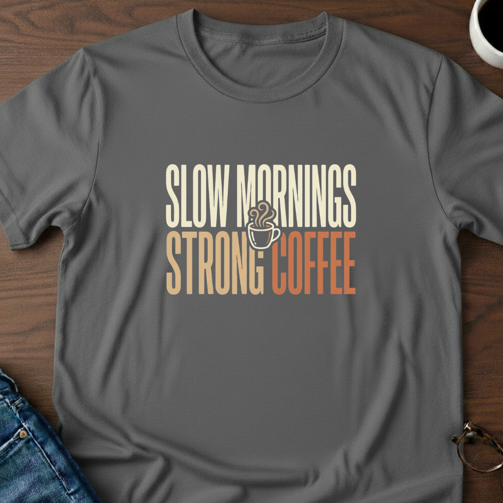 Slow Mornings - Strong Coffee T-Shirt