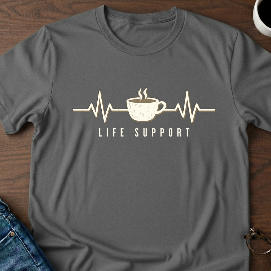 Coffee Heartbeat - Life Support T-Shirt