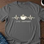 Coffee Heartbeat - Life Support T-Shirt