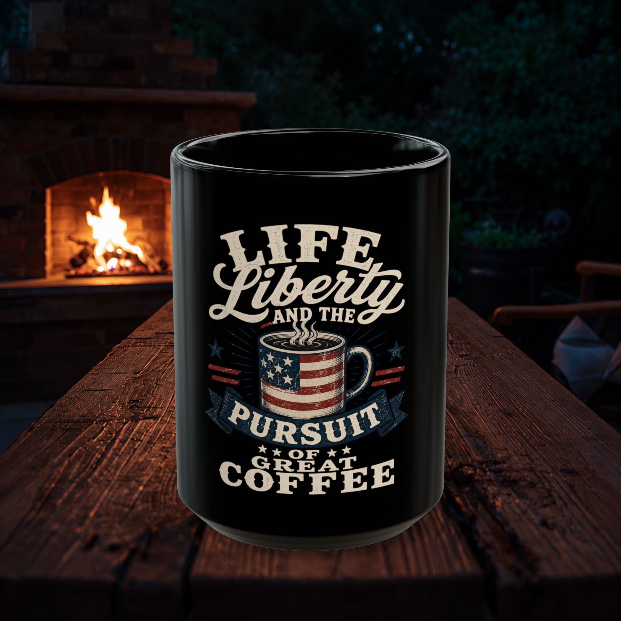 Coffee Mug — "Life, Liberty and the Pursuit of Great Coffee" Patriotic Ceramic Mug