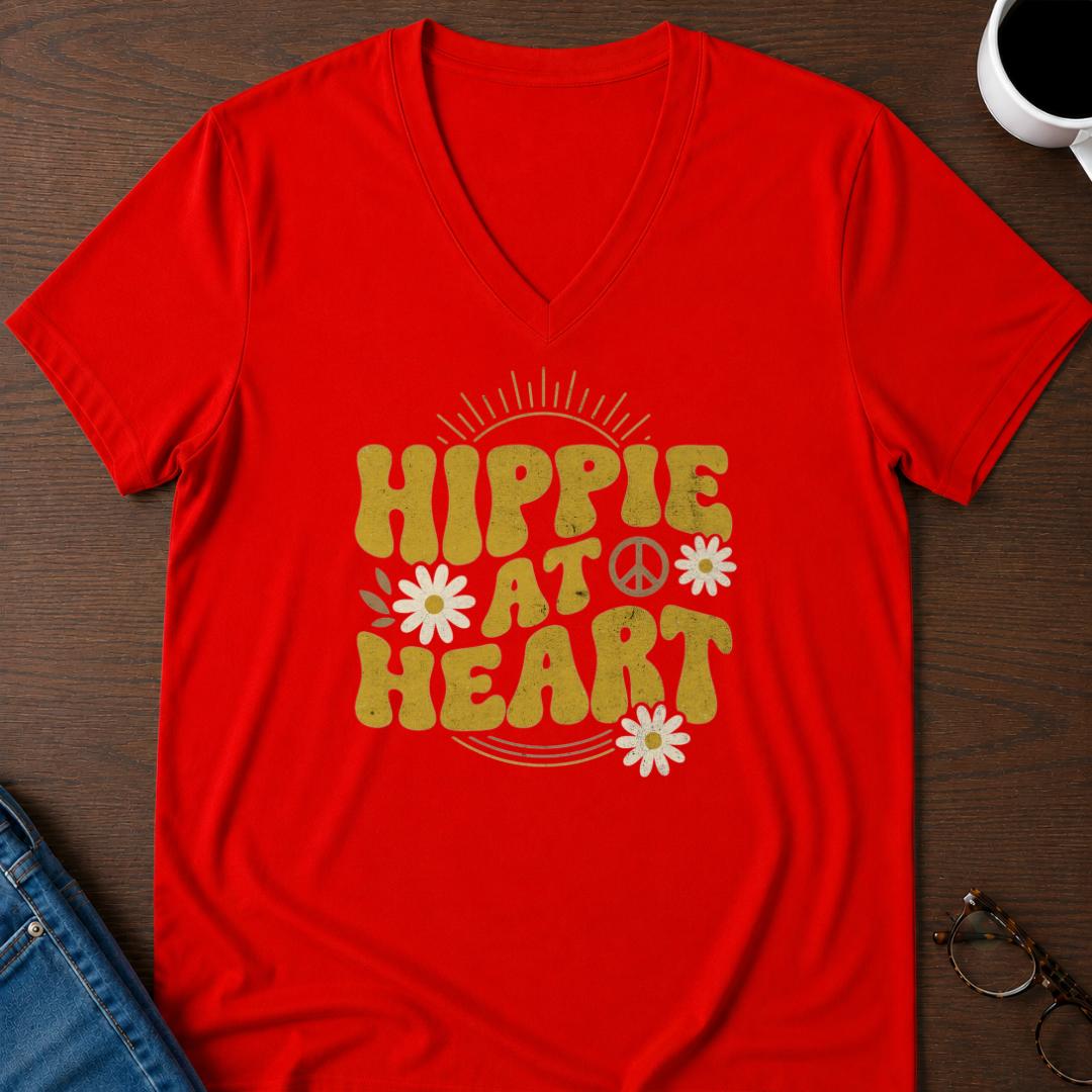 Hippie At Heart V-Neck Tee