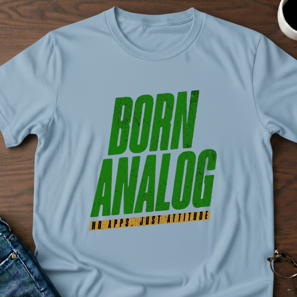Born Analog - No Apps. Just Attitude T-Shirt