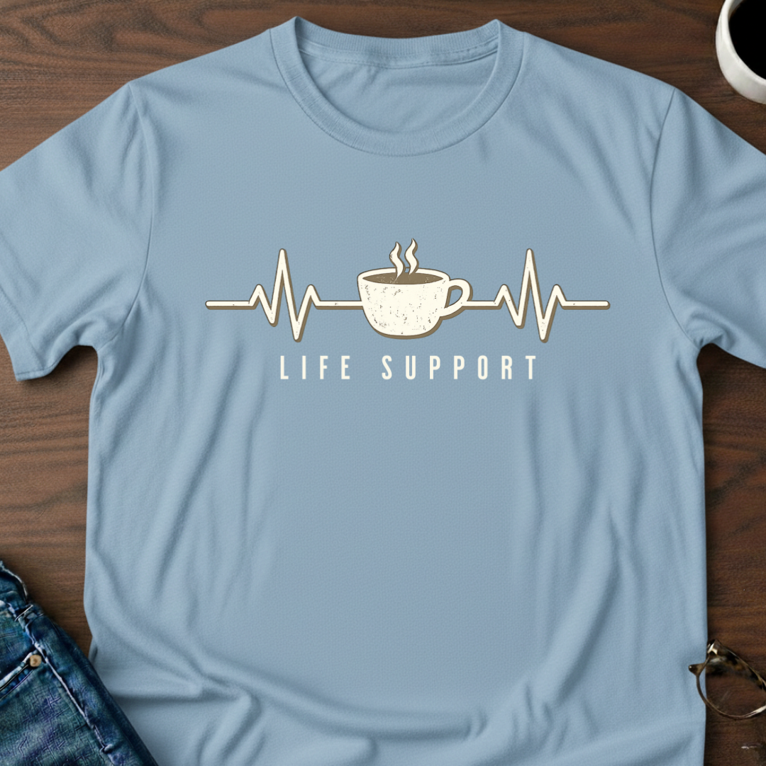 Coffee Heartbeat - Life Support T-Shirt