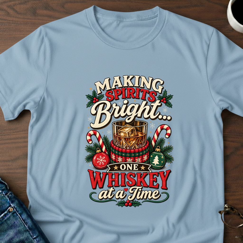 Making Spirits Bright One Whiskey At A Time T-Shirt