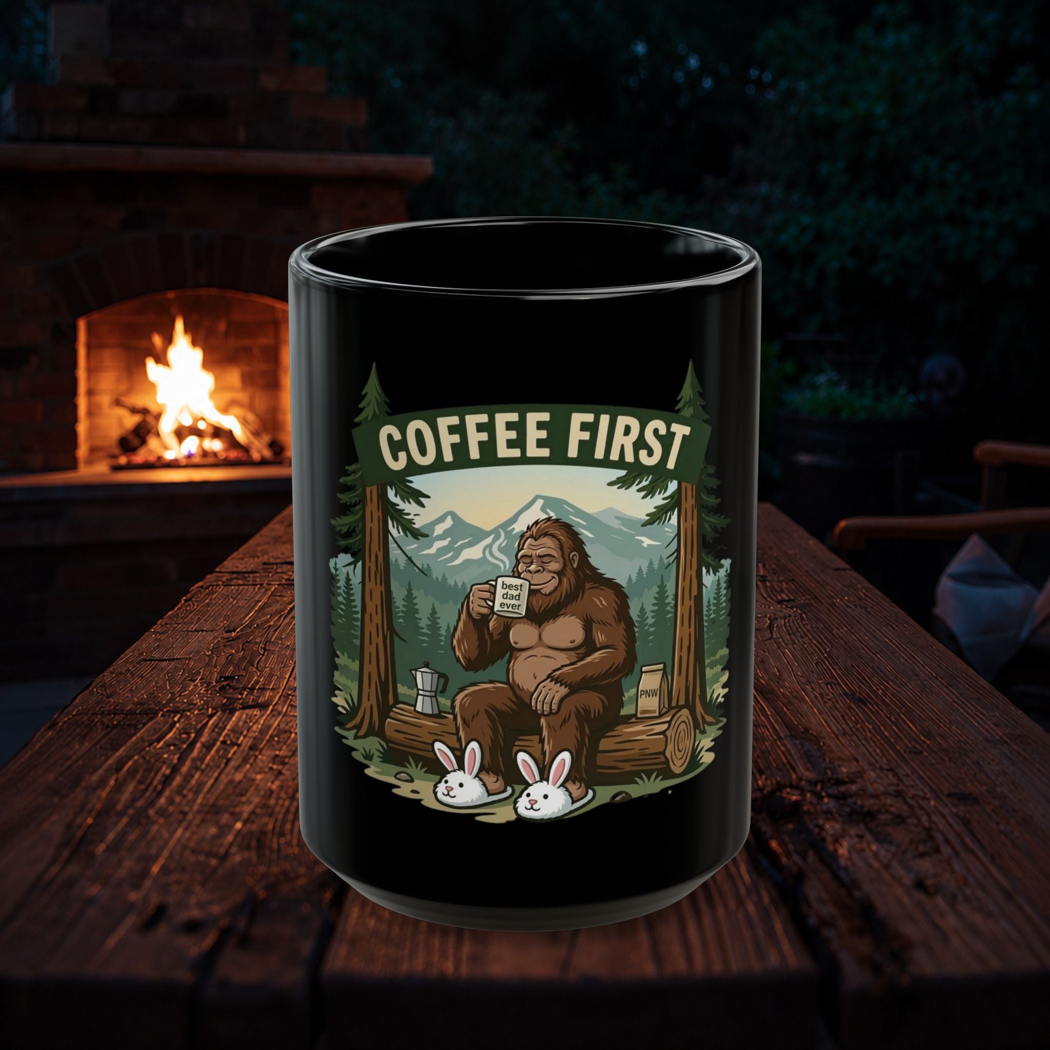Coffee Mug — "Bigfoot - Coffee First" Ceramic Mug