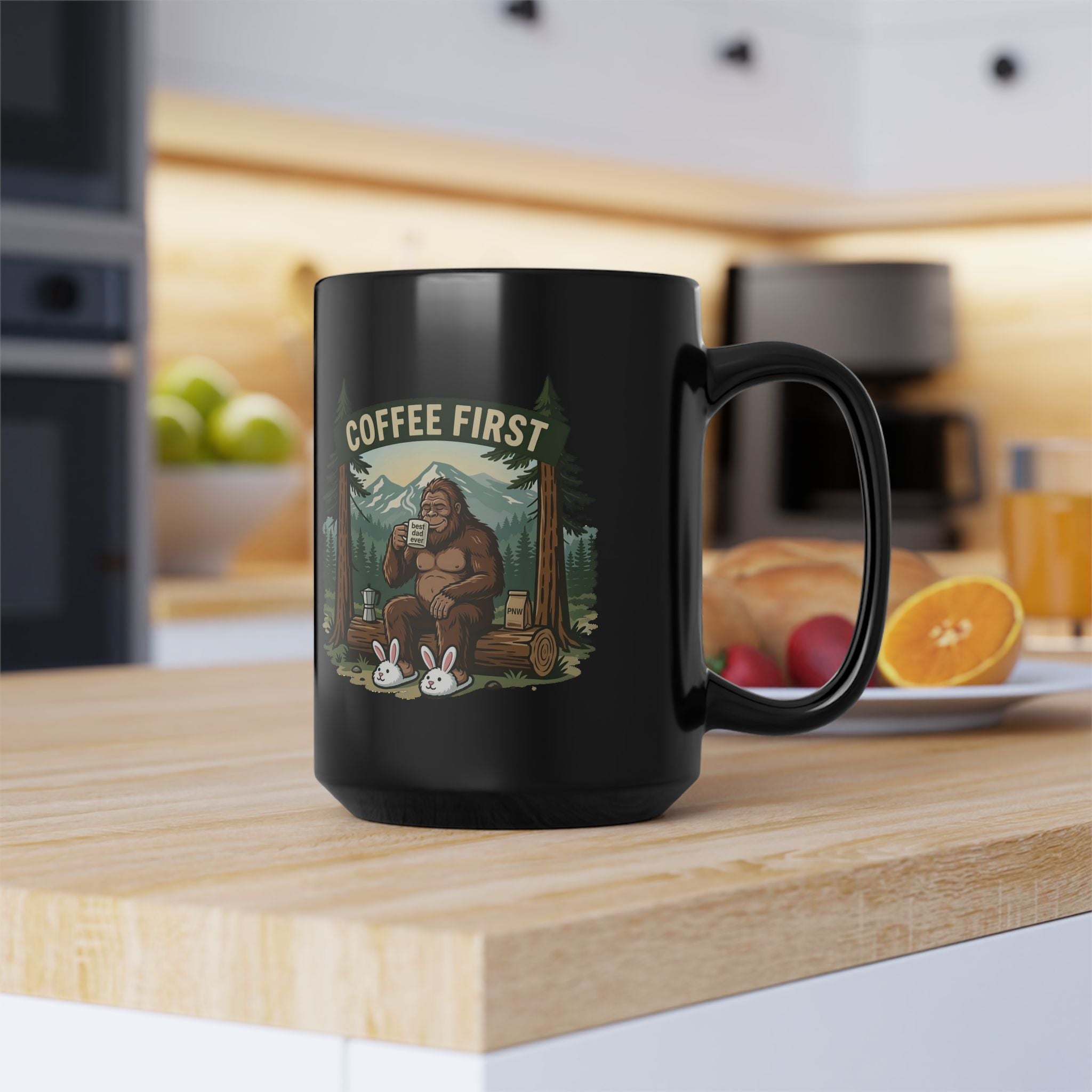 Coffee Mug — "Bigfoot - Coffee First" Ceramic Mug