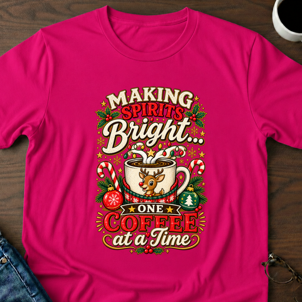 Making Spirits Bright One Coffee At A Time T-Shirt