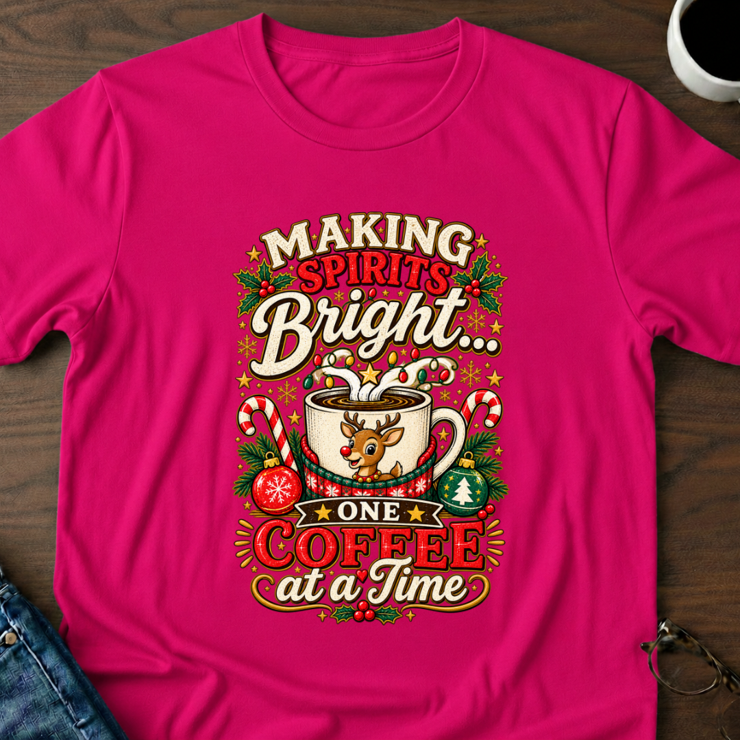 Making Spirits Bright One Coffee At A Time T-Shirt