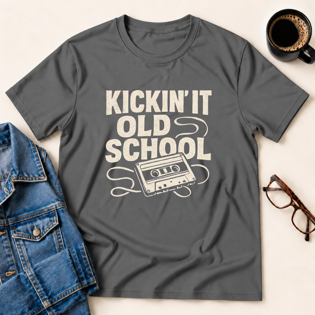 Kickin' It Old School - Cassette Style T-Shirt