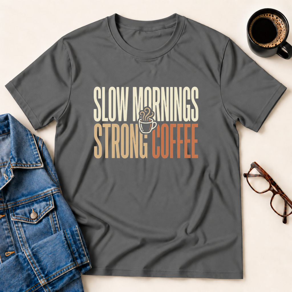 Slow Mornings - Strong Coffee T-Shirt