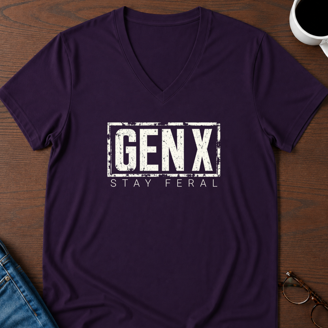 Gen X - Stay Feral V-Neck Tee