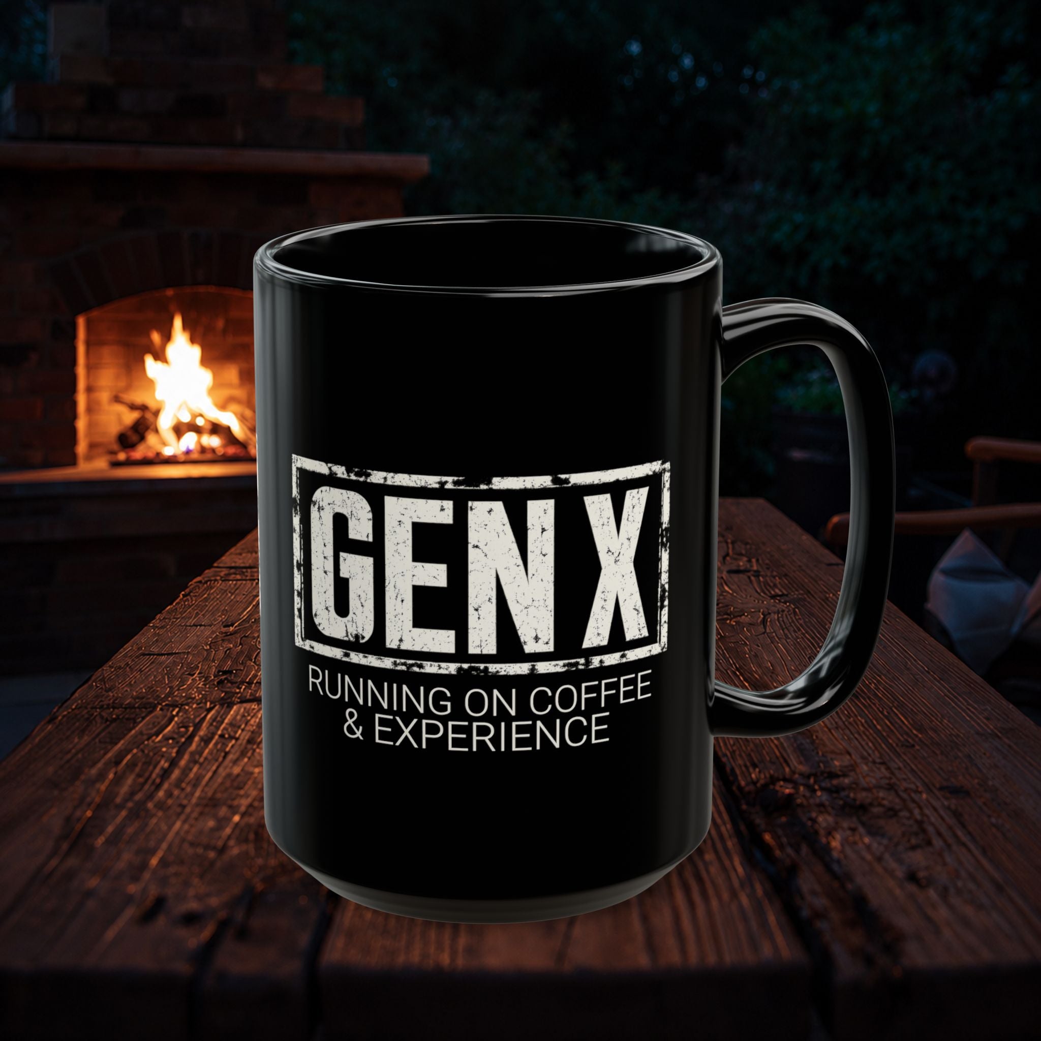 Coffee Mug — "Gen X - Running On Coffee & Experience" Ceramic Mug