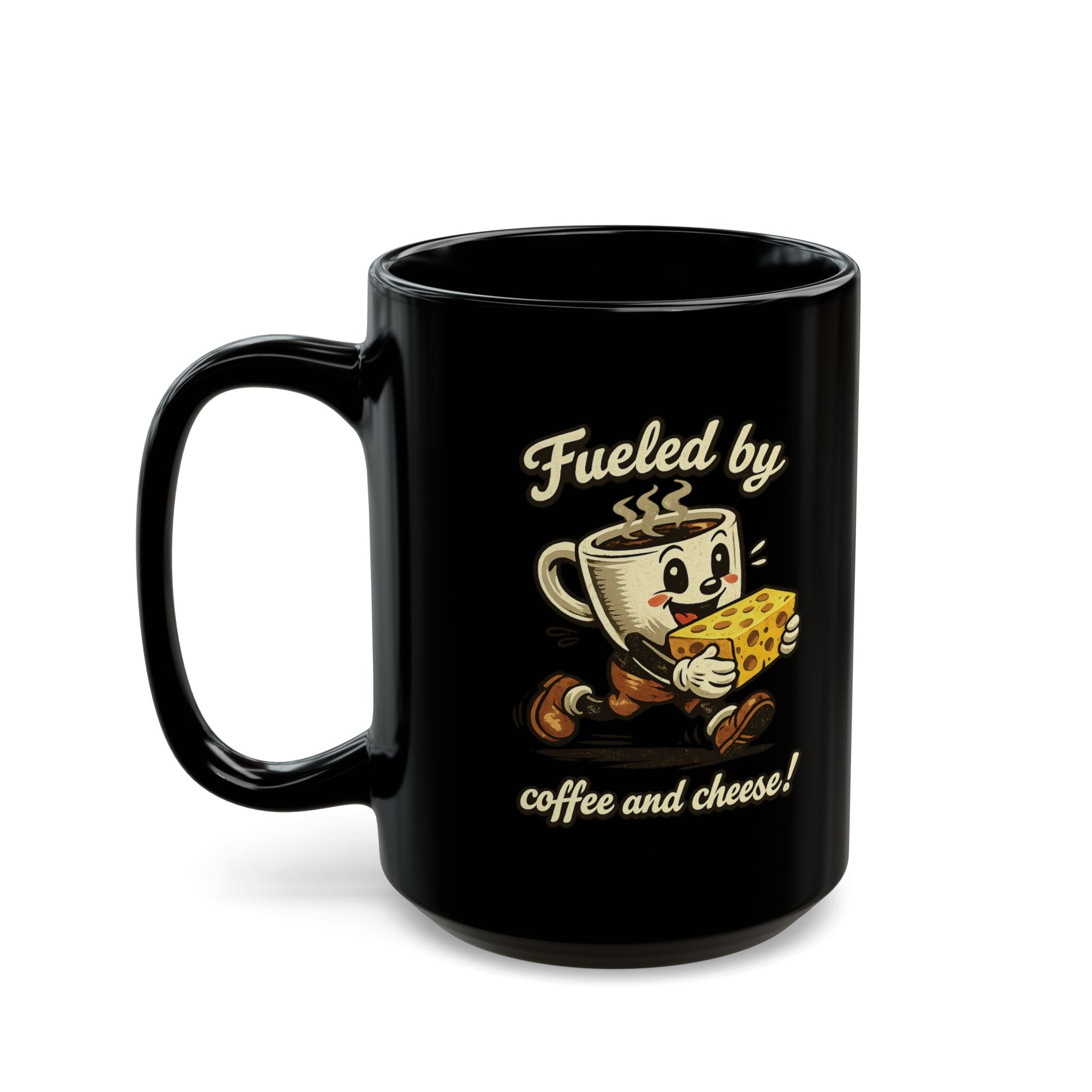 Coffee Mug — "Fueled By Coffee & Cheese" Ceramic Mug