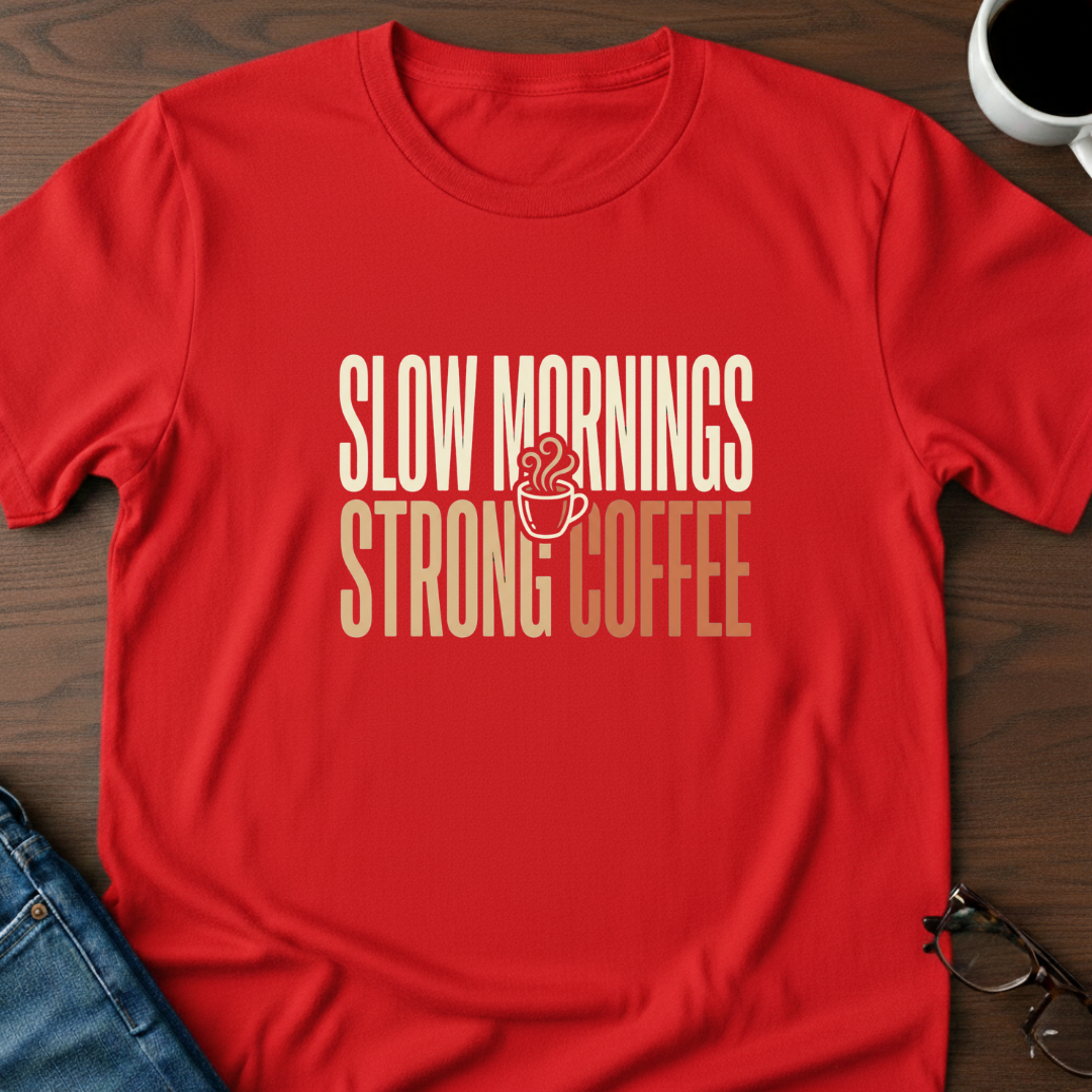 Slow Mornings - Strong Coffee T-Shirt