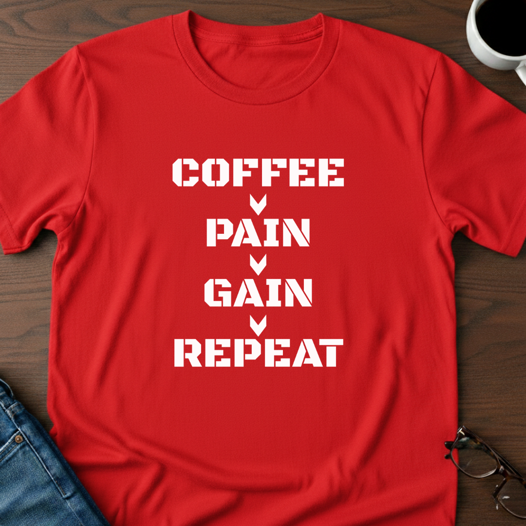 Coffee-Pain-Gain-Repeat T-Shirt