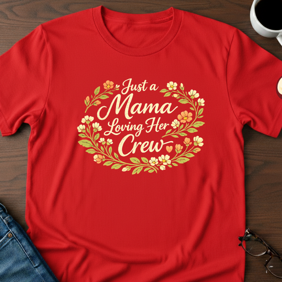 Just A Mama Loving Her Crew T-Shirt